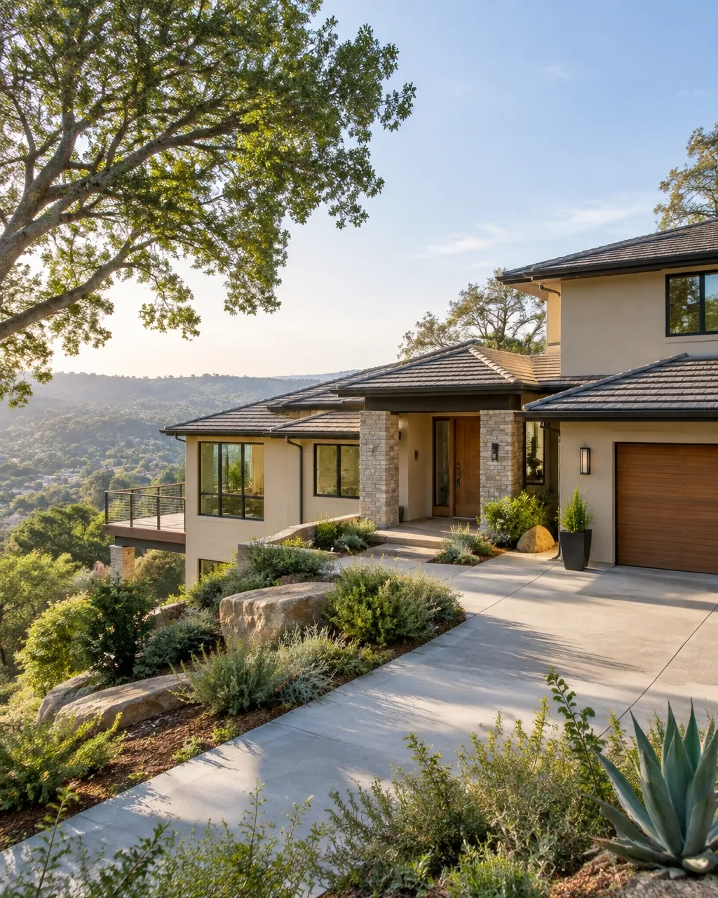 Illustrative placeholder photo of a hillside home in the Escondido area